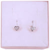 Orecchini Cuore in Argento 925 millesimi con Brillanti Zirconi Bianchi Incassati Orecchino Cuoricino Ipoallergenico Rodiato in Oro Bianco