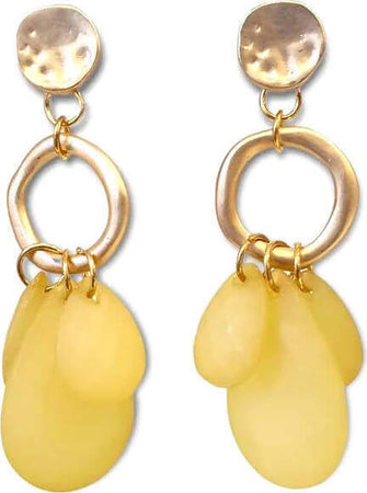 Orecchini Da Donna Pendenti in Resina Orecchini Nickel Free in Zamak Forma a Cerchio Con Petali E Chiusura a Farfallina Moda/Donna/Gioielli/Orecchini Leclaf - Napoli, Commerciovirtuoso.it