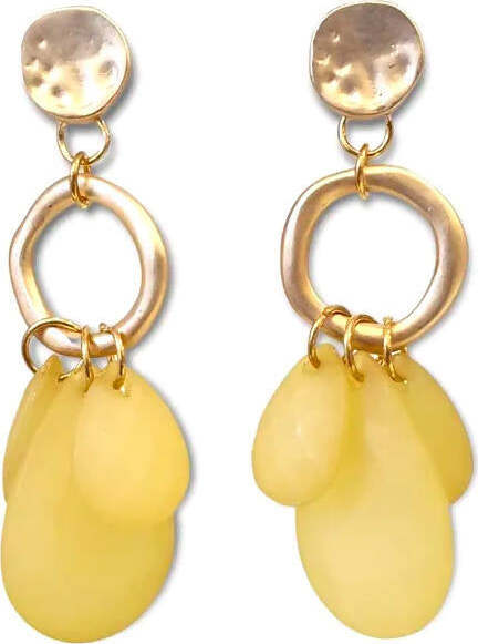 Orecchini Da Donna Pendenti in Resina Orecchini Nickel Free in Zamak Forma a Cerchio Con Petali E Chiusura a Farfallina Moda/Donna/Gioielli/Orecchini Leclaf - Napoli, Commerciovirtuoso.it