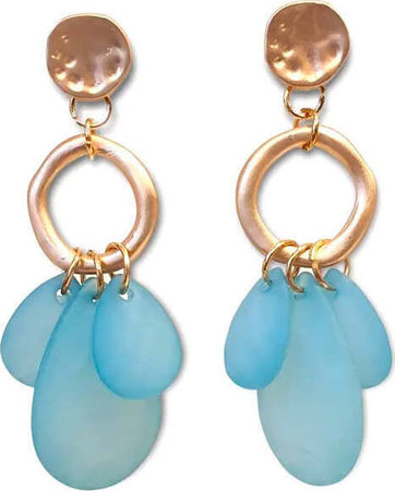 Orecchini Da Donna Pendenti in Resina Orecchini Nickel Free in Zamak Forma a Cerchio Con Petali E Chiusura a Farfallina Moda/Donna/Gioielli/Orecchini Leclaf - Napoli, Commerciovirtuoso.it
