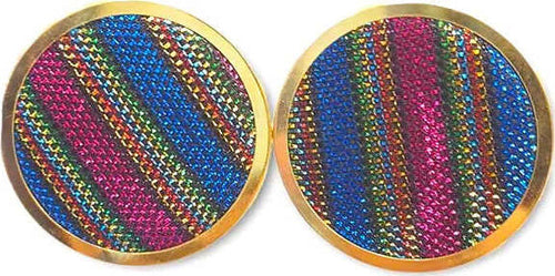Orecchini Donna a Bottone Orecchini in Ottone E Tessuto Multicolore 4x4 Cm Nickel Free Con Chiusura a Farfallina Moda/Donna/Gioielli/Orecchini Leclaf - Napoli, Commerciovirtuoso.it