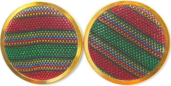 Orecchini Donna a Bottone Orecchini in Ottone E Tessuto Multicolore 4x4 Cm Nickel Free Con Chiusura a Farfallina Moda/Donna/Gioielli/Orecchini Leclaf - Napoli, Commerciovirtuoso.it