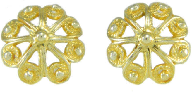 Orecchini bottone sardo iglesiente in oro giallo