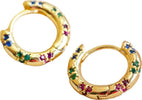 Orecchini Donna A Cerchio In Ottone Placcato Oro 14ct Con Grandi Cristalli Arcobaleno E Chiusura In Argento Sterling A Scatto Da Donna Lisa Angel Moda/Donna/Gioielli/Orecchini MesmerizeD - Porto Sant’Elpidio, Commerciovirtuoso.it