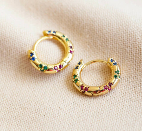 Orecchini Donna A Cerchio In Ottone Placcato Oro 14ct Con Grandi Cristalli Arcobaleno E Chiusura In Argento Sterling A Scatto Da Donna Lisa Angel Moda/Donna/Gioielli/Orecchini MesmerizeD - Porto Sant’Elpidio, Commerciovirtuoso.it
