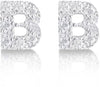 Orecchini argento 925 iniziale lettera B con zirconi