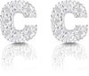 Orecchini argento 925 iniziale lettera C con zirconi
