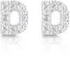 Orecchini argento 925 iniziale lettera D con zirconi