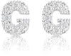 Orecchini argento 925 iniziale lettera G con zirconi