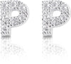 Orecchini argento 925 iniziale lettera P con zirconi