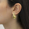 Orecchini donna grandi a goccia in argento dorato altezza 30 mm