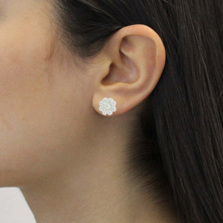 Orecchini donna in argento filigrana sarda nido d'ape