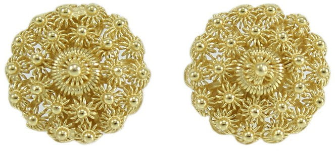 Orecchini donna in argento filigrana sarda nido d'ape placcato oro giallo grande