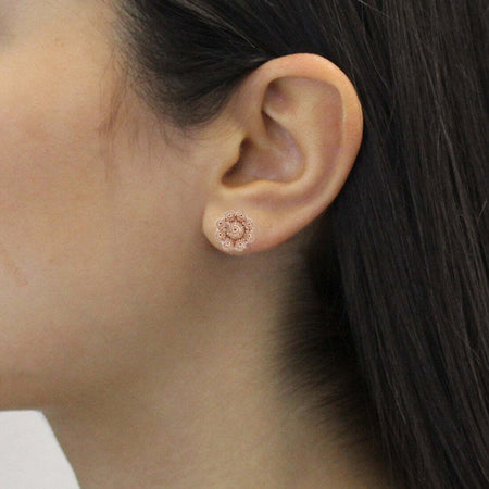 Orecchini donna in argento filigrana sarda nido d'ape placcato oro rosa