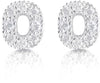 Orecchini argento 925 iniziale lettera O con zirconi