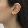 Orecchini argento 925 iniziale lettera R con zirconi