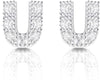 Orecchini argento 925 iniziale lettera U con zirconi