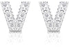 Orecchini argento 925 iniziale lettera V con zirconi