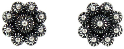 Orecchini donna in argento brunito filigrana sarda nido d'ape