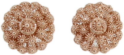 Orecchini donna in argento filigrana sarda nido d'ape placcato oro rosa grande