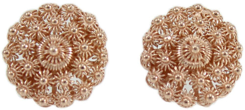 Orecchini donna in argento filigrana sarda nido d'ape placcato oro rosa grande