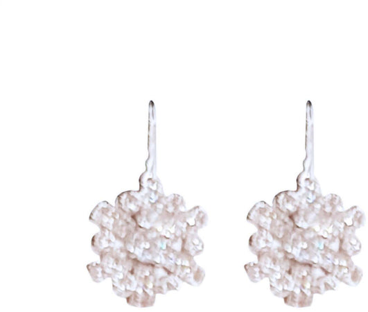 Orecchini Donna in Argento Fiore di Brillanti Bianchi Zirconi Monachella in Argento 925 millesimi