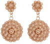 Orecchini donna in argento placcato oro rosa filigrana sarda nido d'ape a fiore pendenti