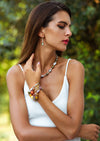 Orecchini Donna in Vetro Di Murano Ametista Bijou Fashion Artigianale Made in Italy in Ottone E Acciaio Con Perle Realizzate a Mano 4 Cm