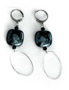 Orecchini Donna in Vetro Di Murano Grigio Bijou Fashion Artigianale Made in Italy Orecchini Pendenti Con Perle Realizzate a Mano 6,5 Cm
