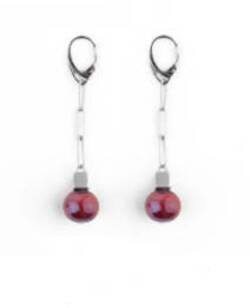 Orecchini Donna in Vetro Di Murano Rosso Bijou Fashion Artigianale Made in Italy Orecchini Pendenti Donna Con Perle Realizzate a Mano 7 Cm