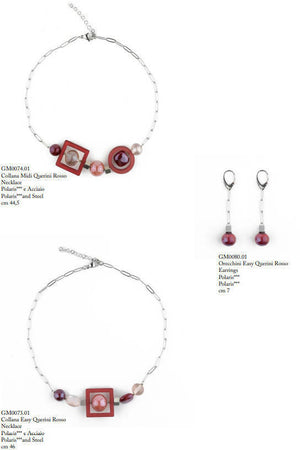 Orecchini Donna in Vetro Di Murano Rosso Bijou Fashion Artigianale Made in Italy Orecchini Pendenti Donna Con Perle Realizzate a Mano 7 Cm