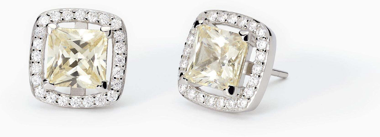 Orecchini Donna Mabina 563646 Argento Con Zirconi Lemon