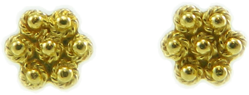 Orecchini filigrana sarda fiore oro giallo pibiones
