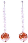 Orecchini Donna Pendenti in Argento 925 Nihama con Perle e Topazi Chiusura a Vite Idea Regalo Per Lei Raffinati Eleganti Classici