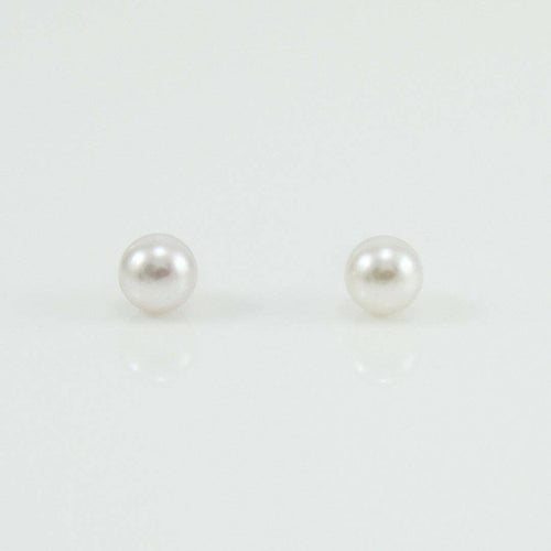 Orecchini Donna Perle Akoya 5,5/6 Paletto in Oro Bianco Coscia