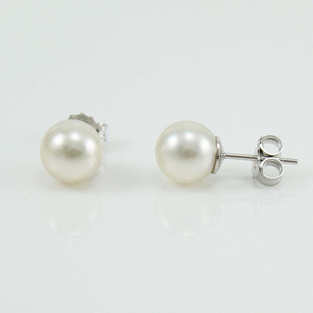 Orecchini perle Akoya 8/8,5 paletto in oro bianco Coscia