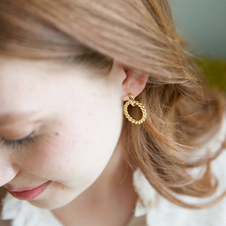 Orecchini A Cerchio Grande Unoaerre In Bronzo Silver Color Oro Giallo - Foto 3