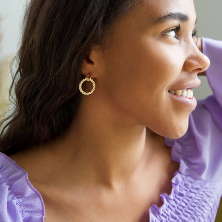 Orecchini A Cerchio Grande Unoaerre In Bronzo Silver Color Oro Giallo - Foto 7