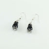 Orecchini donna sardi con pendente Su Coccu in argento brunito onice a goccia