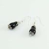 Orecchini donna sardi con pendente Su Coccu in argento brunito onice a goccia