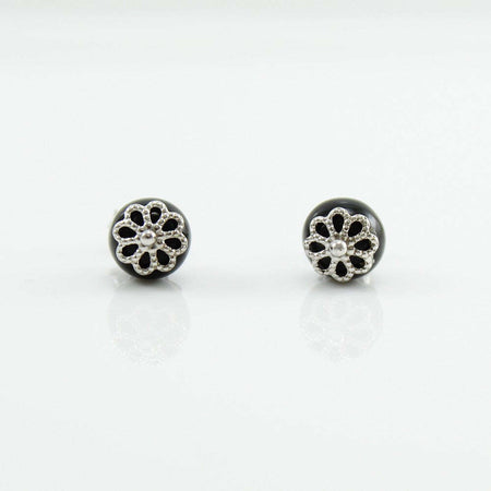 Orecchini donna sardi in argento con onice Su Coccu portafortuna