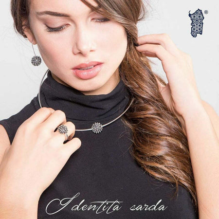 Orecchini sardi mora filigrana argento ad amo Gioiello Sardegna