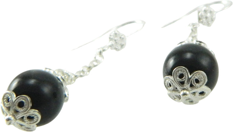 Orecchini donna Su Coccu sardi pendenti in argento Portafortuna Sardegna