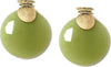 Orecchini Donna Verdi Oro Graffiato Veronique Orecchino Pendente Verde e Oro Metallo e Acrilico 6x5cm Orecchino Bijou Design Fashion Orecchini You Store - Messina, Commerciovirtuoso.it