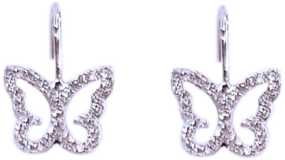 Orecchini Farfalla in Argento 925 Tempestati di Brillanti Zirconi