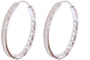 Orecchini Hoops Cerchi in Argento 925 millesimi con Zirconi Brillantini Incassati Orecchino Rotondo Cerchio Donna Diamentro 2.80cm