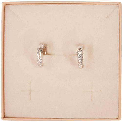 Orecchini Hoops In Argento 925 Millesimi Cerchio Tempestato Di Zirconi Orecchino Brillantinato Made In Italy