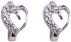 Orecchini in Argento 925 millesimi Cuori con Brillanti Zirconi Bianchi Incassati Orecchino Cuore Ipoallergenico Rodiato Oro Bianco