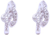 Orecchini in Argento 925 Nodo di Zirconi Brillanti Incassati Orecchino Ipoallergico Rodiato in Oro Bianco