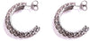 Orecchini in Argento 925 placcati in Oro Bianco a Semicerchio tondi bombato con chiusura a vite Lorenzo Ungari Gioielli Art. OR 026